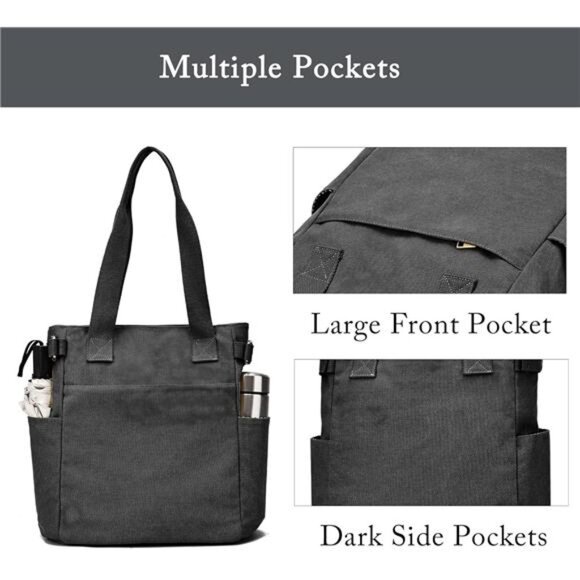 Tote Bags for Women Canvas Top Handle Bag Lightweight - Picture 5 of 6